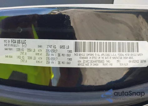 2017 Chrysler Pacifica Touring-L из США, поврежденный, VIN 2C4RC1BG4HR795053